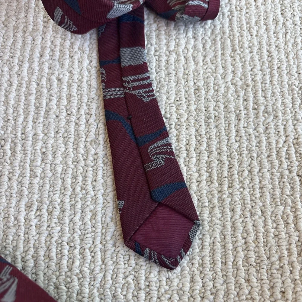 Vintage Amtrak employee Conductor Uniform Necktie Red polyester train USA